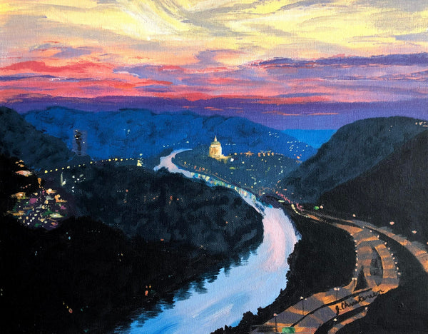 Charleston West Virginia Appalachian Mountains Sunset Kanawha River