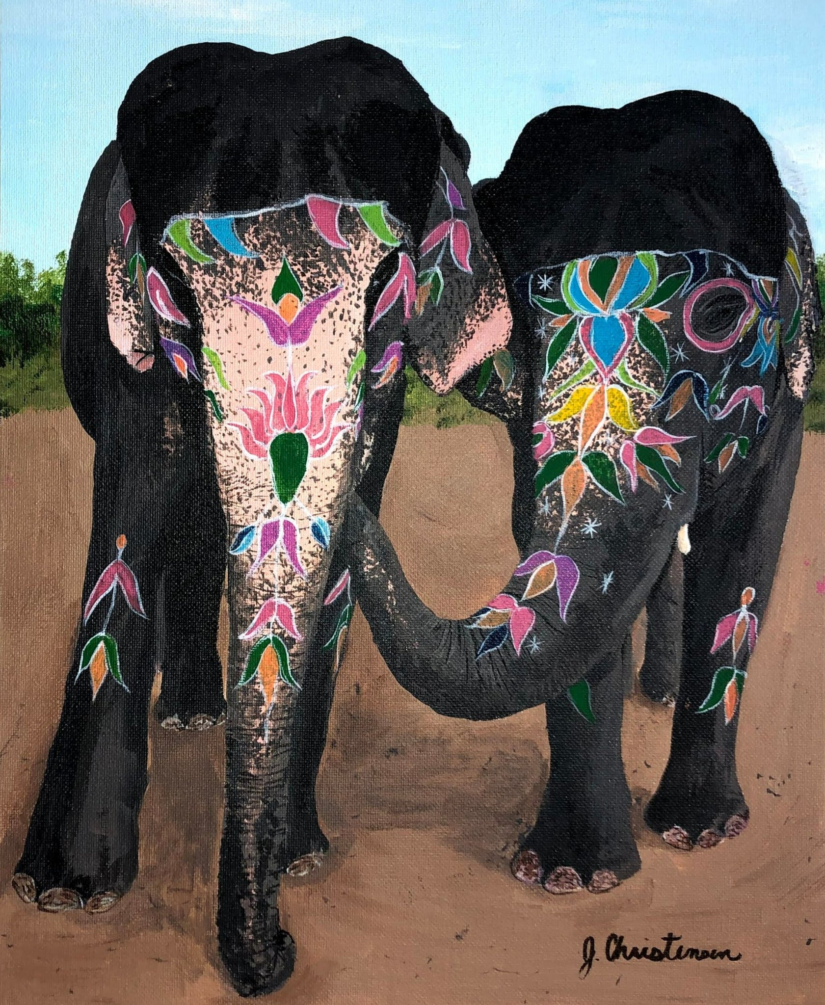 Indian Elephants—Print